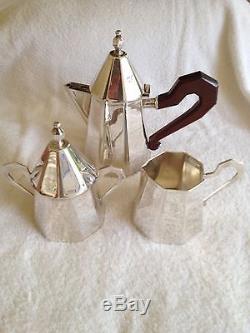 Silver. 925 Set Of A Tea/coffee Pot, Creamer & Sugar Bowl