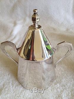 Silver. 925 Set Of A Tea/coffee Pot, Creamer & Sugar Bowl