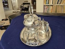 Silver Plated Gorham Newport Tea & Coffee Set 5 Piece With Tray unknown year
