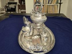 Silver Plated Gorham Newport Tea & Coffee Set 5 Piece With Tray unknown year