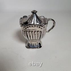 Silver Resist Staffordshire Luster Tea Set Teapot Sugar Creamer Waste Bowl 1820