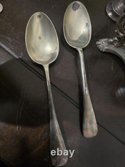 Silverplated Teapot Set, 2 Different Design Wine Goblets, Spoons, & Platters