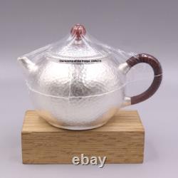 Solid 999 Pure Silver Teapot Handmade Small Kung Fu Fine Silver Weave Pot Sets