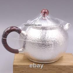 Solid 999 Pure Silver Teapot Handmade Small Kung Fu Fine Silver Weave Pot Sets