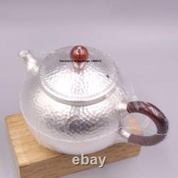 Solid 999 Pure Silver Teapot Handmade Small Kung Fu Fine Silver Weave Pot Sets