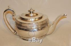 Solomon Hougham London 1807 Georgian Sterling Silver Tea Set Teapot Cream Sugar