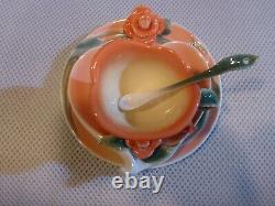 Sorelle 3D ROSES Fine Porcelain TEA SET- Teapot 2 Cups Saucers Spoons Plates-NEW
