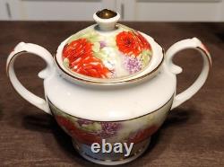 Sorelle Porcelain Tea Set Teapot Creamer & Sugar Cups & Saucers For Six