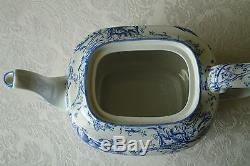 Spode Provincial Garden Blue Williamsburg Toile Tea Pot Creamer Sugar Set