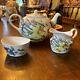 St George's (england) Floral Bone China Tea Pot, Creamer & Open Sugar Bowl