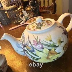 St George's (England) Floral Bone China Tea Pot, Creamer & Open Sugar Bowl