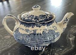 Staffordshire England Pallissy 1790 Avon Scenes Hand Engraved 2.5 Pint Teapot