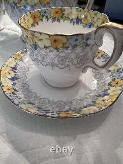 Staffordshire English Lunch set with Teapot Sugar and Creamer Numbered