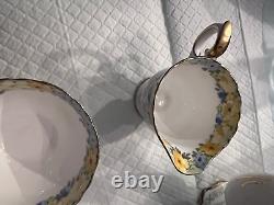 Staffordshire English Lunch set with Teapot Sugar and Creamer Numbered
