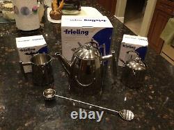 Stainless Steel VTG Frieling Infuser Teapot with Creamer/Sugar/Stirrer