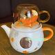 Starbucks 2021 China Forest Autumn Maple Leaf Teapot Fox Lid Glass Cup Set 12oz