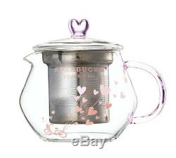Starbucks Korea 2019 Valentine glass tea pot + Ceramic mug + glass canister SET