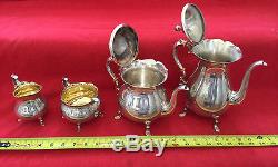 Sterling Silver Tea, Coffee, Sugar, and Creamer set Jack Shepard Repro Poole