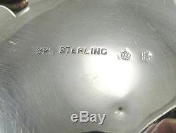 Sterling Silver Tea Set of 4 Hollowware Open Sugar Creamer Tray Tea Pot Germany
