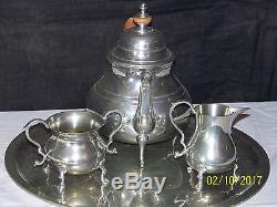Stieff Colonial Williamsburg Pewter 4 PC Tea Set