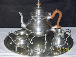 Stieff Colonial Williamsburg Pewter 4 PC Tea Set