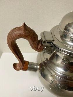Stieff Pewter Williamsburg Restoration Tea Set Teapot Sugar Creamer (3) Pieces