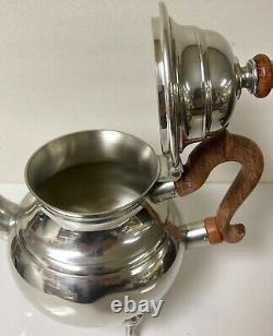 Stieff Pewter Williamsburg Restoration Tea Set Teapot Sugar Creamer (3) Pieces