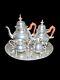 Stieff Williamsburg Restoration Pewter Coffee/tea Pot Setcreamersugar Tray