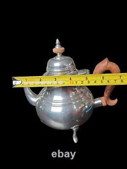 Stieff Williamsburg Restoration Pewter Coffee/Tea Pot SetCreamerSugar Tray