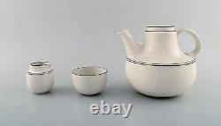 Stig Lindberg for Gustavsberg. Birka teapot with sugar / cream set, 1960s
