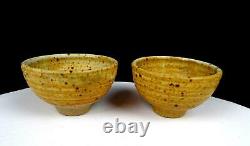 Studio Art Pottery Artist Signed Tan Speckled 3 Piece Stoneware 7 Teapot Set