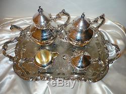 Stunning Ornate F B ROGERS TEA/COFFEE Service With Waiter's Tray