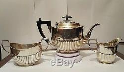 Stunning Victorian Solid Silver 3 Piece Tea Set London Hallmark 1893 906g pot