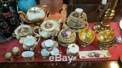Super Rare Aynsley Golden Orchard D1019 Teapot Coffee Set extras 52 Pieces