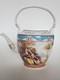 Superb Vintage Mini Teapot With Pink Roses & Romantic Scenes 6