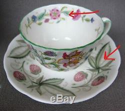 Superb vintage green edge Minton HADDON HALL Tea Set cups teapot plates etc