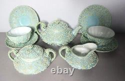 Superior Quality Artist-Signed JAPANESE MORIAGE TEA Pot & Cup Set, circa 1890s