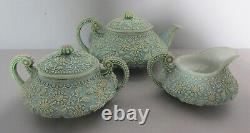 Superior Quality Artist-Signed JAPANESE MORIAGE TEA Pot & Cup Set, circa 1890s