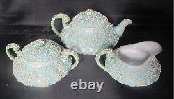 Superior Quality Artist-Signed JAPANESE MORIAGE TEA Pot & Cup Set, circa 1890s