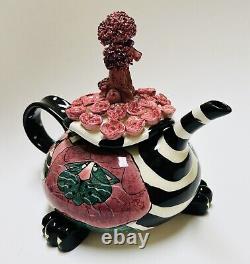 Swak Lynda Corneille Whimsical Tea Pot Sasha Pink Poodle Cats Sealed with a Kiss