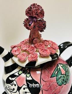 Swak Lynda Corneille Whimsical Tea Pot Sasha Pink Poodle Cats Sealed with a Kiss