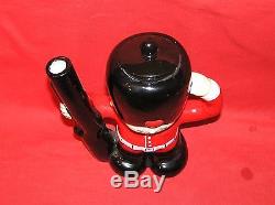 Teapot Tea Pot Soldier Nutcracker Male Boy Holding Gun Red Black