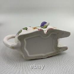 TEA POT SET Boho Cottage Country Purple Cow Floral Teapot Milk Sugar Pearl x4