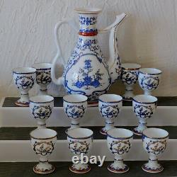 Tableware TEA POT SET Hand Painted China Blue White