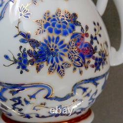 Tableware TEA POT SET Hand Painted China Blue White