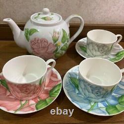 Taitu Rose & Rose Tea Pot Tea Cup Saucer 3 Set EMILIO BERGAMIN