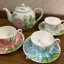 Taitu Rose & Rose Tea Pot Tea Cup Saucer 3 Set EMILIO BERGAMIN