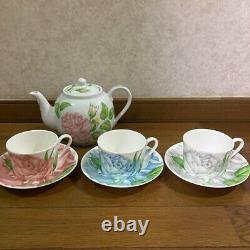 Taitu Rose & Rose Tea Pot Tea Cup Saucer 3 Set EMILIO BERGAMIN