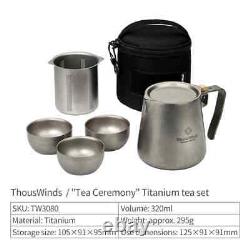 Tea Ceremony Camping Tableware Set Lightweight Titanium Coffee Pot Tea Kettle