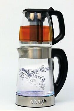 Tea/Coffee maker, Smart Double cordless electric Kettle set with glass teapot